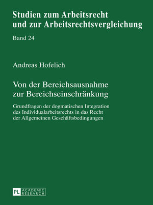 cover image of Von der Bereichsausnahme zur Bereichseinschränkung